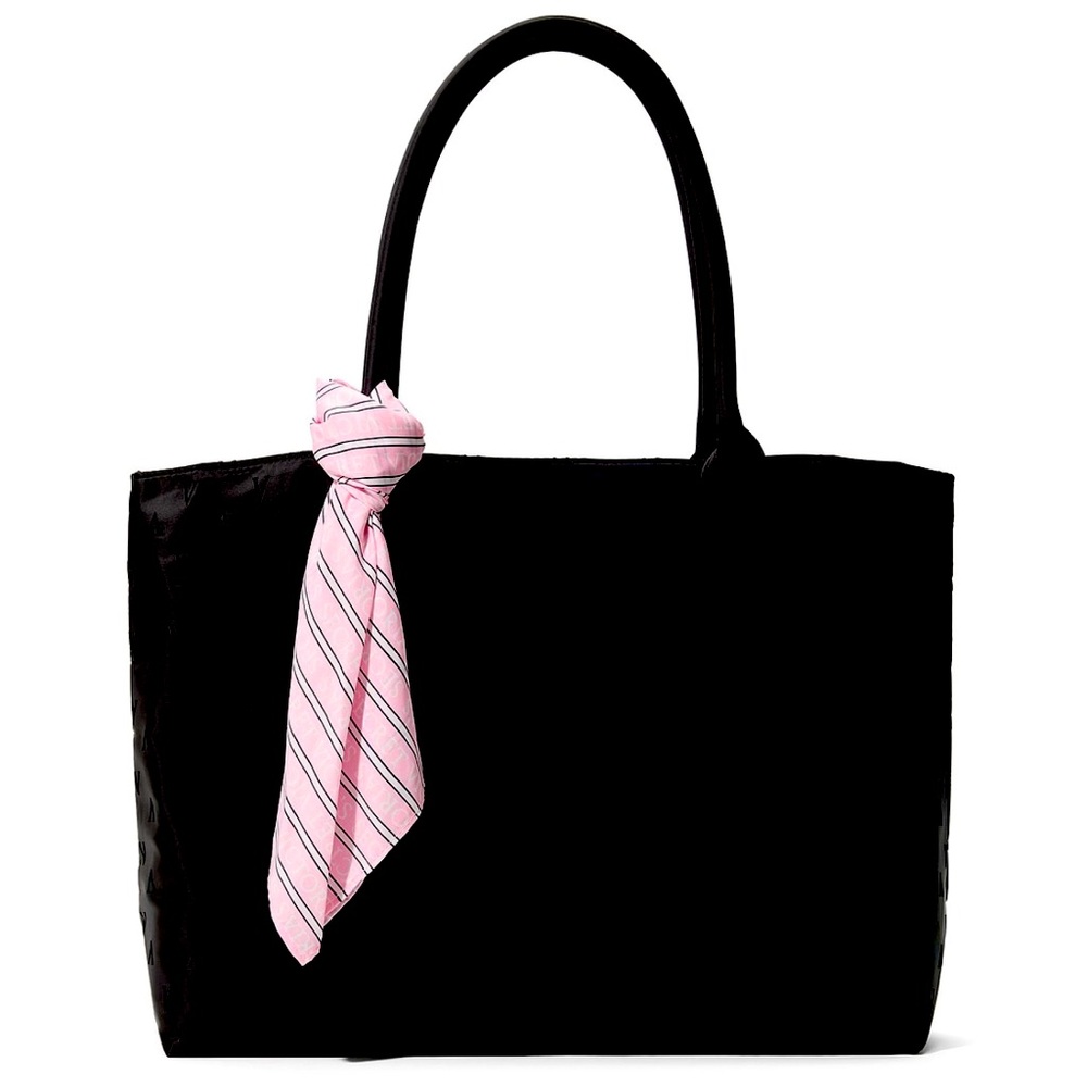 Victoria’s Secret Black Tote with Scarf, NWT + mystery beauty gift included
